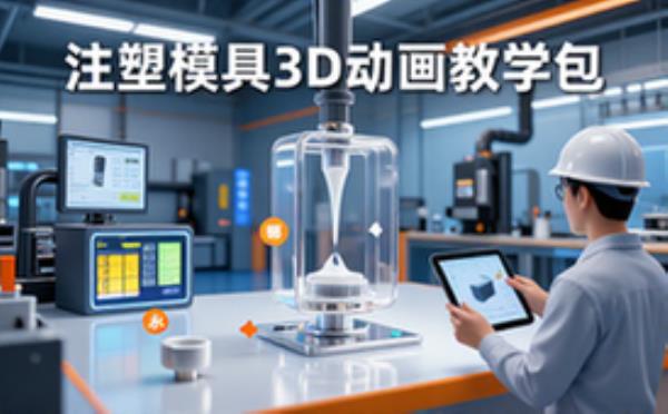 注塑模具工作原理教学资源包-模具从业者-3D动画演示