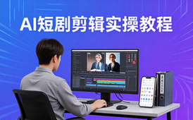 AI短剧视频剪辑教程-剪辑从业者-实操双端工具素材库教学
