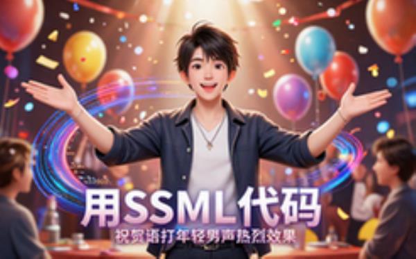 SSML代码祝贺语年轻男声热烈效果虚拟资料