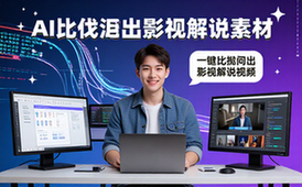 短视频AI解说批量教学-创作者-影视解说产出-一键批量-视频素材
