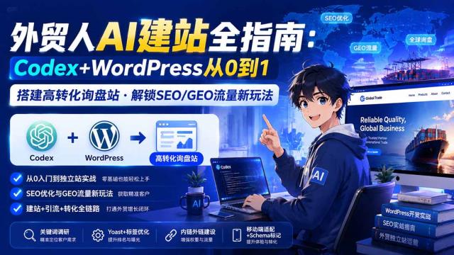 外贸人AI建站全指南：CodexWordPress从0到1·搭建高转化询盘站·解锁SEO_GEO流量新玩法-更新