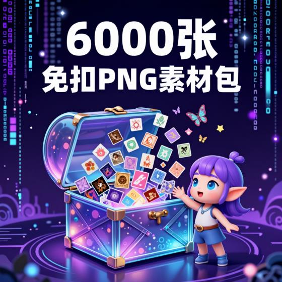 设计素材6000张免抠PNG透明背景资源包