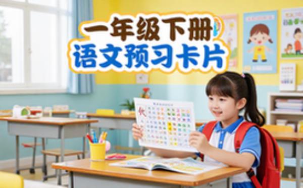 一年级下册语文生字预习卡片-小学生-带拼音组词-助课前预习