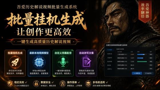 吾爱历史解说视频批量生成系统