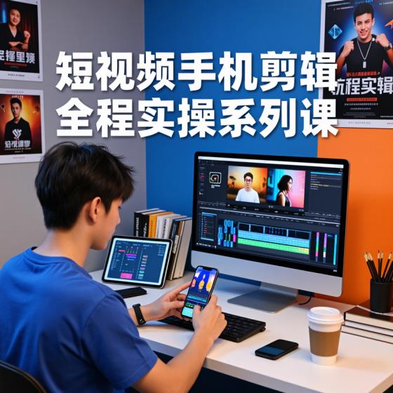 短视频手机剪辑课-新手适用-实操内容-系统教学-系列课程