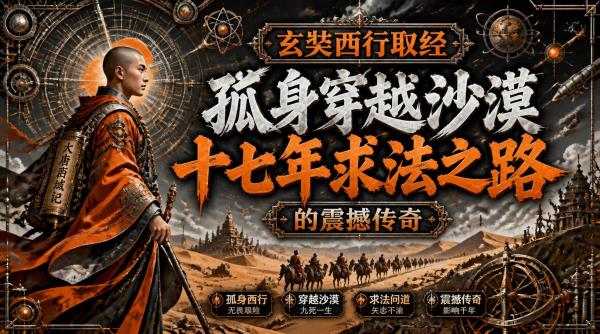玄奘西行取经：孤身穿越沙漠，十七年求法之路的震撼传奇