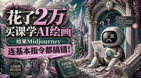 花了2万买课学AI绘画，结果Midjourney连基本指令都搞错