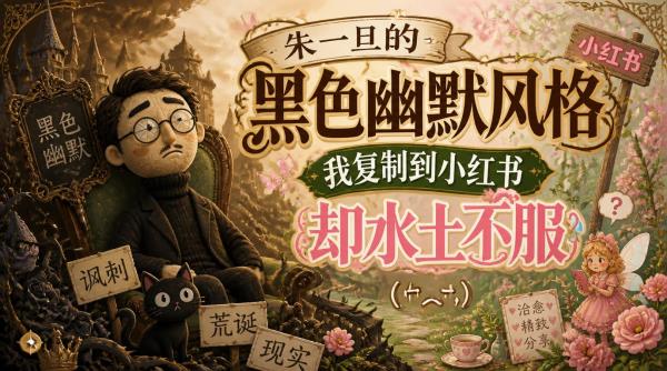 朱一旦的黑色幽默风格，我复制到小红书却水土不服