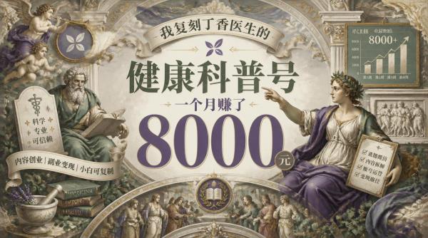 我复刻丁香医生的健康科普号，一个月赚了8000