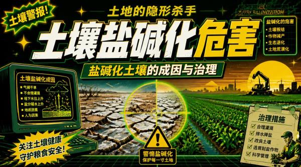土壤盐碱化危害：土地的隐形杀手，盐碱化土壤的成因与治理