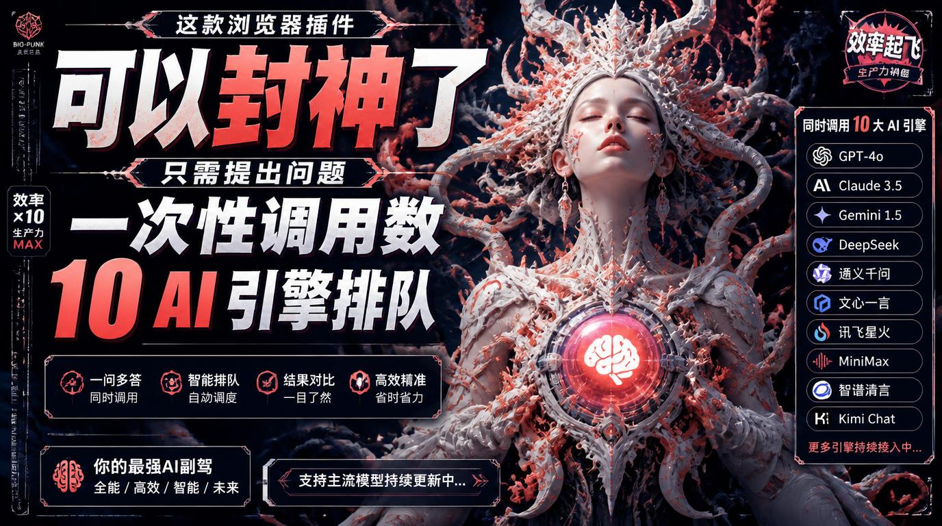这款浏览器插件可以封神了只需提出问题一次性调用数 10 AI 引擎排队