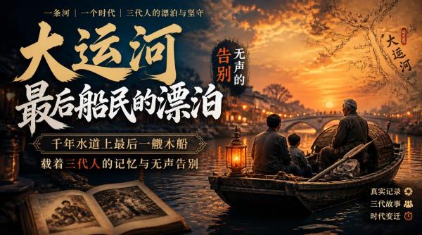 大运河最后船民的漂泊：千年水道上最后一艘木船，载着三代人的记忆与无声告别