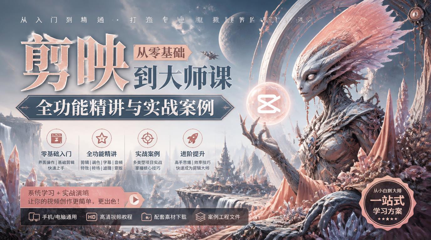 剪映从零基础到大师课：全功能精讲与实战案例