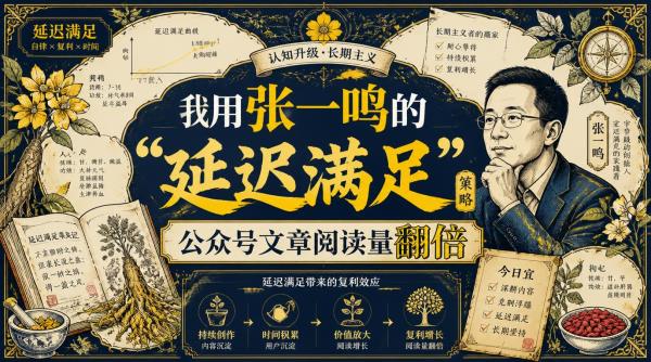 我用张一鸣的“延迟满足”策略，公众号文章阅读量翻倍