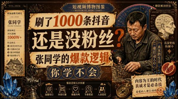 刷了1000条抖音还是没粉丝？张同学的爆款逻辑你学不会