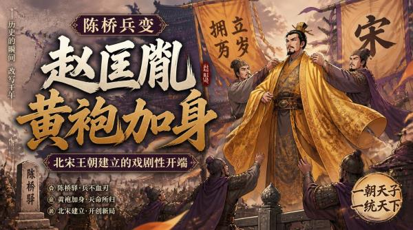 陈桥兵变赵匡胤黄袍加身：北宋王朝建立的戏剧性开端