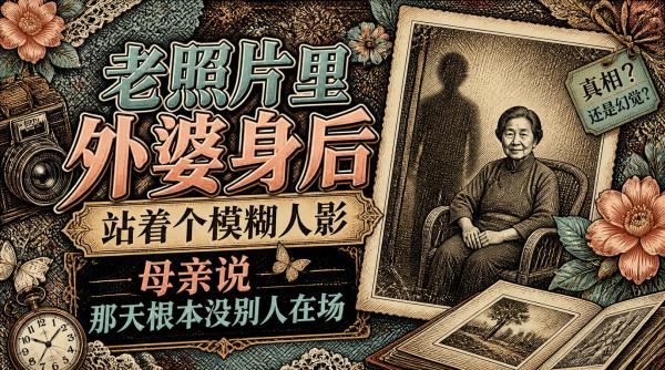 老照片里外婆身后站着个模糊人影，母亲说那天根本没别人在场
