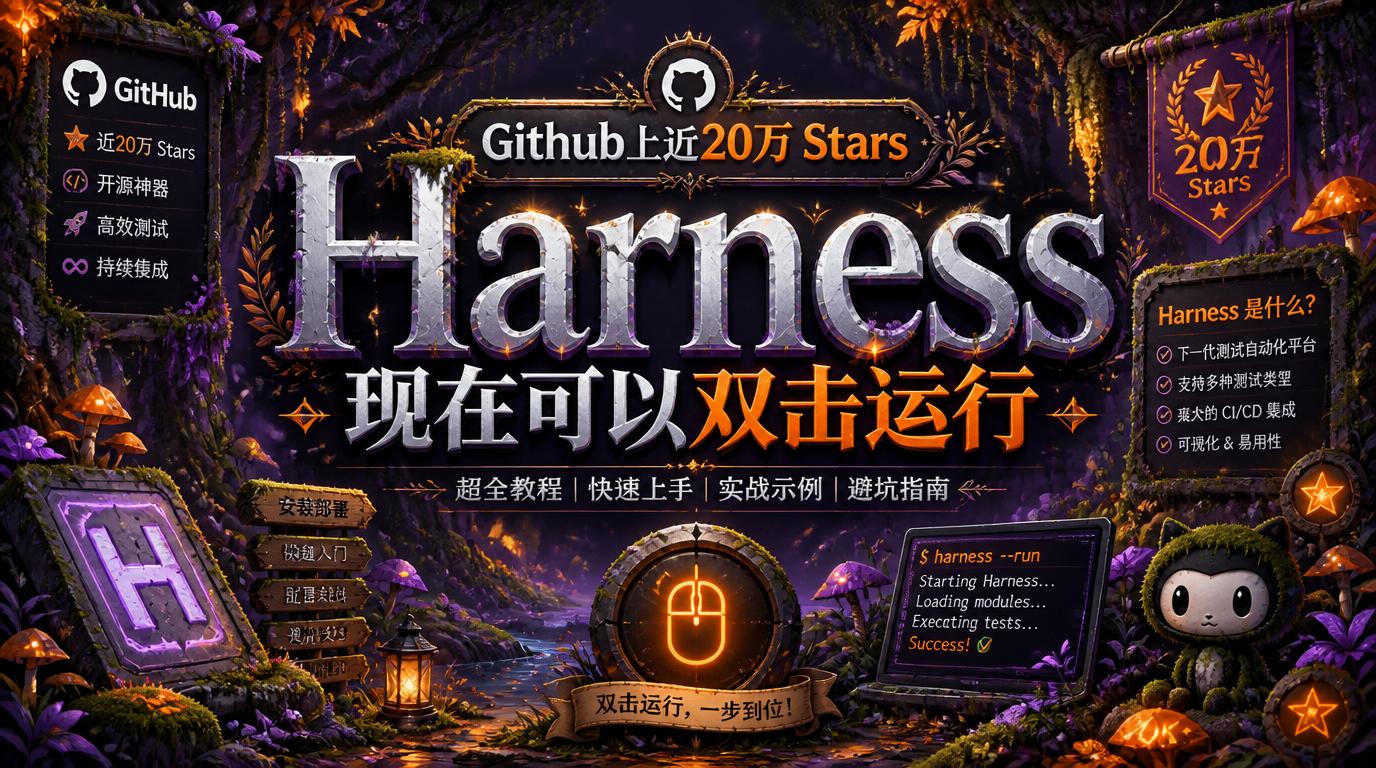 Github上近20万 Stars Harness 现在可以双击运行使