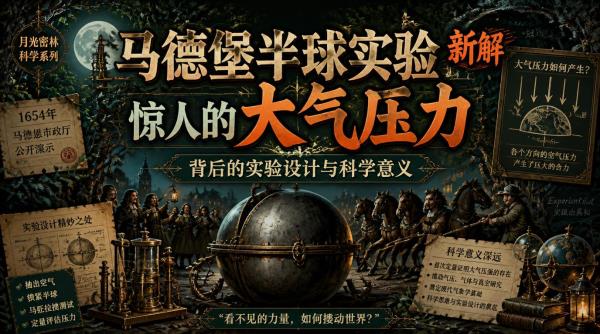 马德堡半球实验新解：惊人的大气压力，背后的实验设计与科学意义