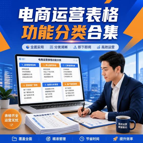 电商运营表格合集-电商从业者-功能分类资料-实用表格包