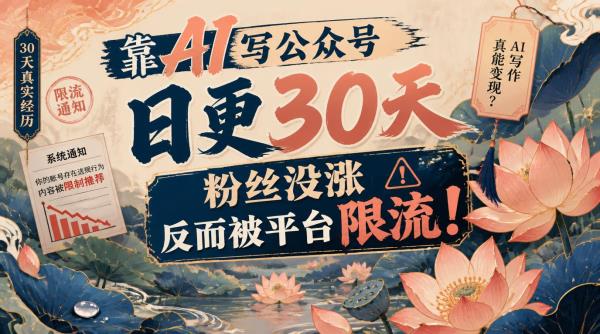 靠AI写公众号日更30天，粉丝没涨反而被平台限流
