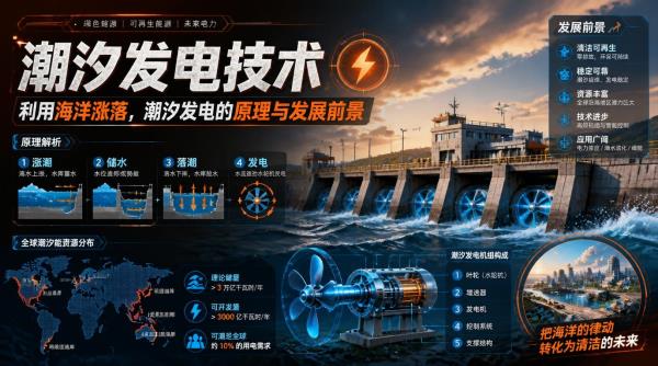 潮汐发电技术：利用海洋涨落，潮汐发电的原理与发展前景