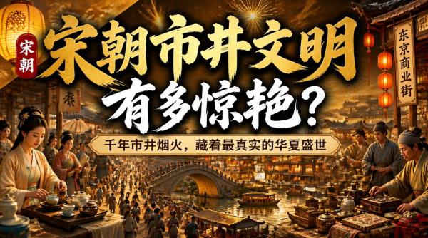 宋朝市井文明有多惊艳？千年市井烟火，藏着最真实的华夏盛世