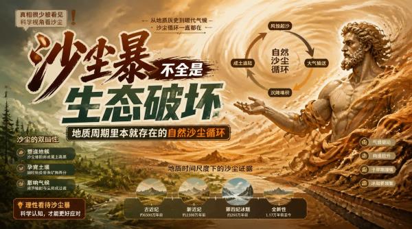 沙尘暴不全是生态破坏，地质周期里本就存在的自然沙尘循环