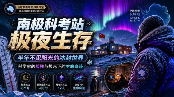 南极科考站极夜生存：半年不见阳光的冰封世界，科学家的孤独与极光下的生命奇迹
