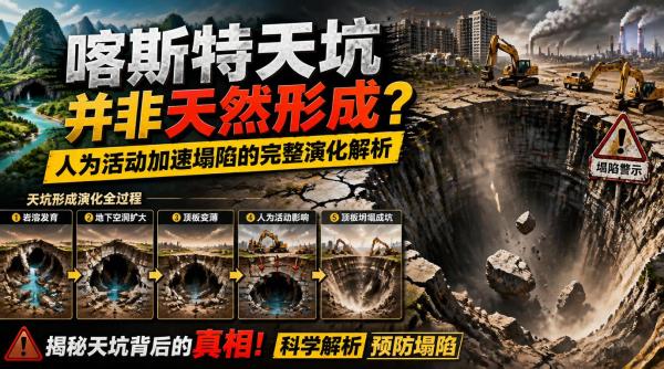 喀斯特天坑并非天然形成，人为活动加速塌陷的完整演化解析