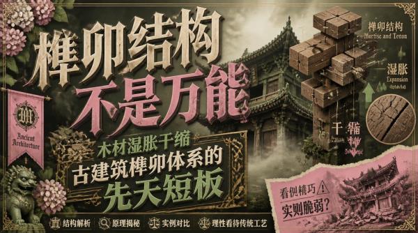 榫卯结构不是万能，木材湿胀干缩，古建筑榫卯体系的先天短板