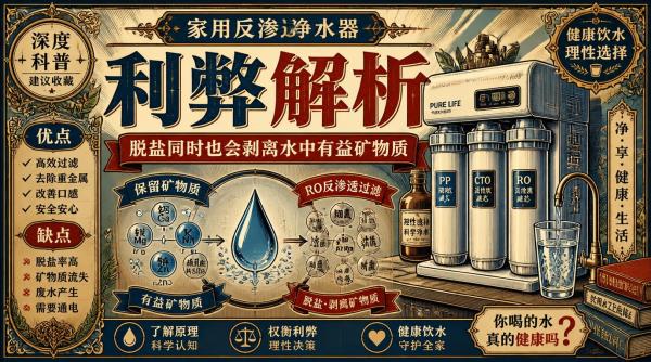 家用反渗透净水器利弊解析，脱盐同时也会剥离水中有益矿物质