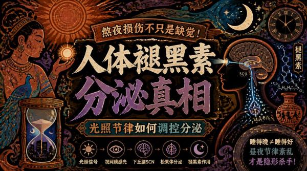 人体褪黑素分泌真相，熬夜损伤不只是缺觉，光照节律如何调控分泌