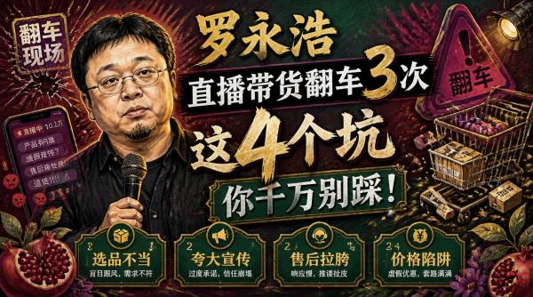罗永浩直播带货翻车3次，这4个坑你千万别踩