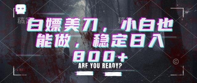 白嫖美刀，小白也能做，稳定日入800