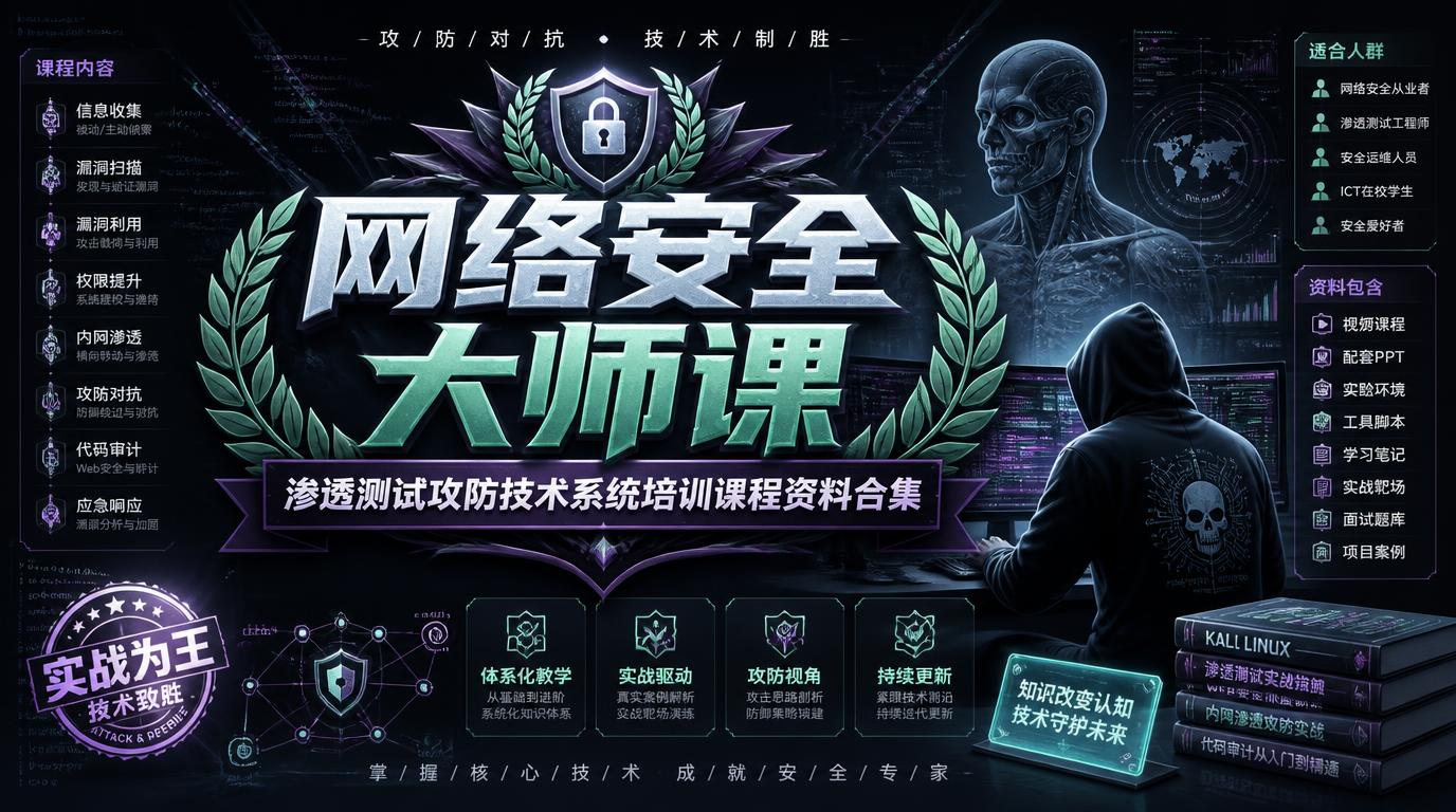 网络安全大师课 渗透测试攻防技术系统培训课程资料合集