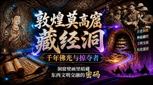 敦煌莫高窟藏经洞：千年佛光与掠夺者，洞窟壁画里暗藏东西文明交融的密码