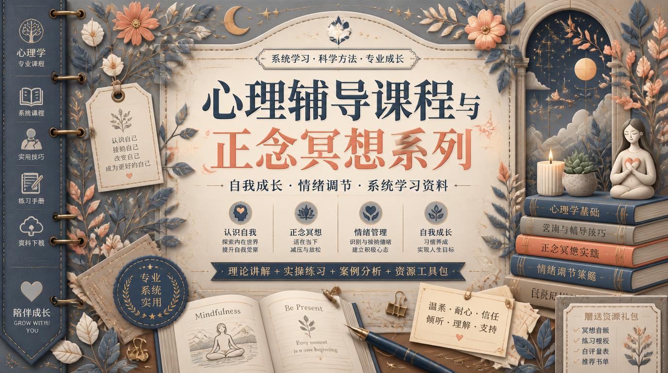 心理辅导课程与正念冥想系列 自我成长情绪调节系统学习资料