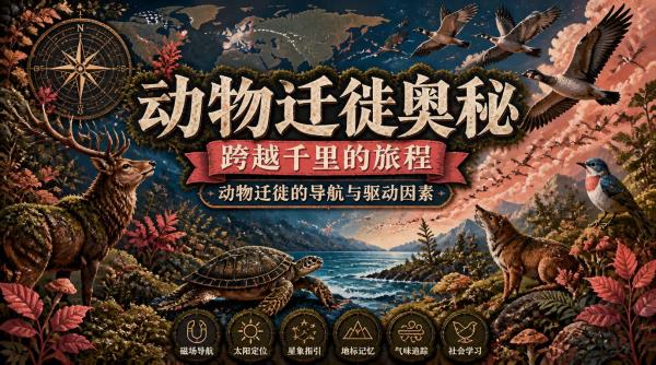 动物迁徙奥秘：跨越千里的旅程，动物迁徙的导航与驱动因素