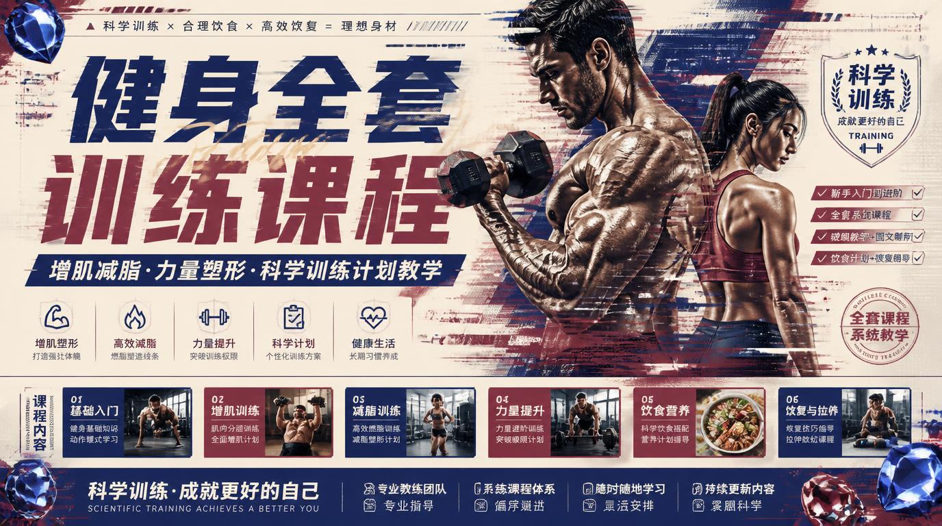 健身全套训练课程 增肌减脂力量塑形科学训练计划教学